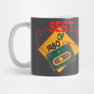 Best Of 1980 40th Birthday Gifts Cassette Vintage, Gift for 40 Year Old, Classic 1980 40th Birthday, Best of 1980 Vintage 40th Birthday, Tape Cassette Best Of 1980 Mug